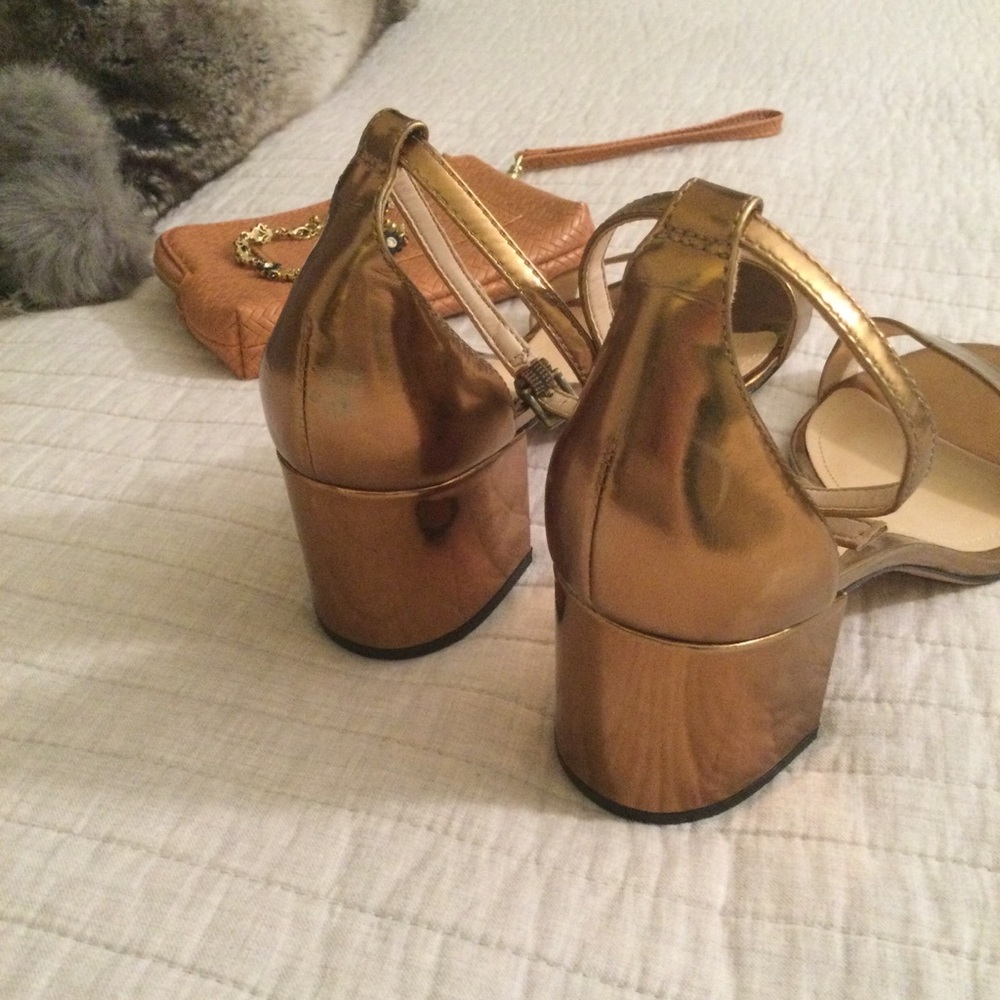 SCHUTZ Chimes bronze Block Heel Sandals 8.5 - Picture 5 of 16